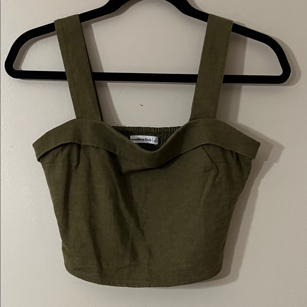 Abercrombie & Fitch Khaki Crop Top